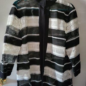 mesh, black and ivory jacket